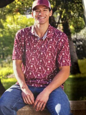 NEW Alabama A&M Bulldogs Colosseum Maroon Collared Golf Polo Shirt Men's L